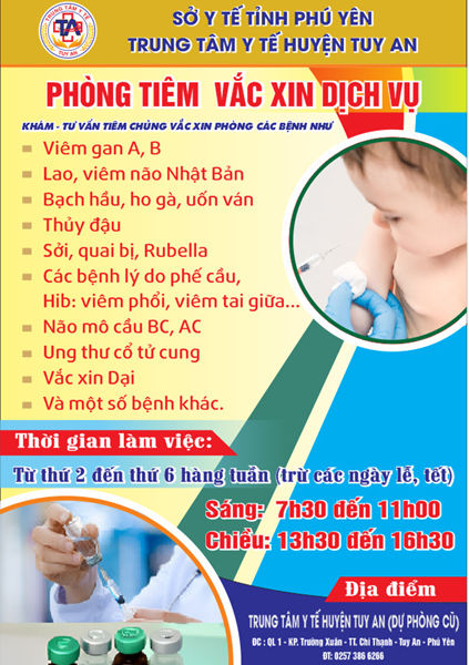 Triển khai tiêm vắc xin dịch vụ tại Trung tâm Y tế huyện Tuy An